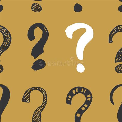 Questions Marks Seamless Pattern Hand Drawn Sketched Doodle Signs Grunge Textured Retro