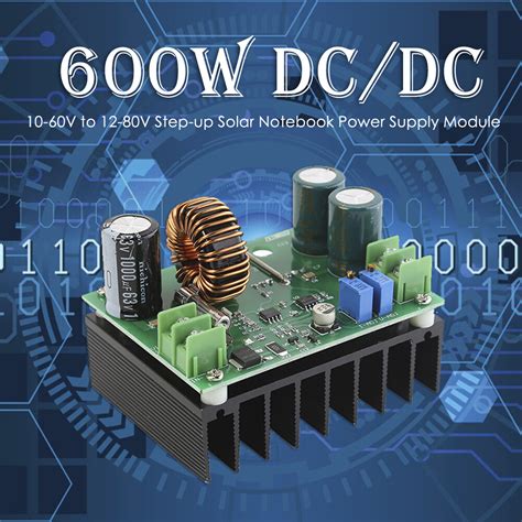 600w Dc Dc 10 60v ถึง12 80v Step Up ตัวจ่ายไฟแผงวงจรไฟฟ้า Boost