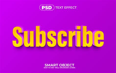 Artstation Subscribe Psd Fully Editable Text Effect Layer Style Psd