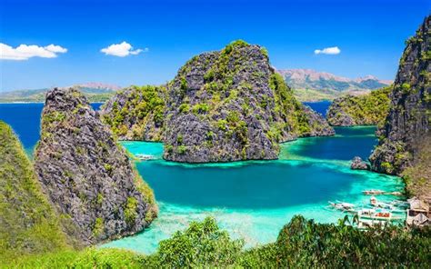 Download Wallpapers Coron Sea 4k Blue Lagoon Paradise Palawan
