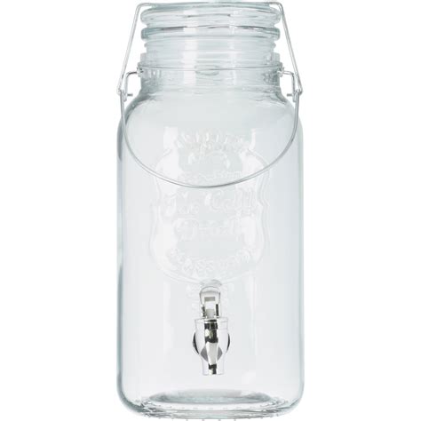 2 Gallon Glass Beverage Dispenser With Metal Spigot Yorkshire Mason Jar