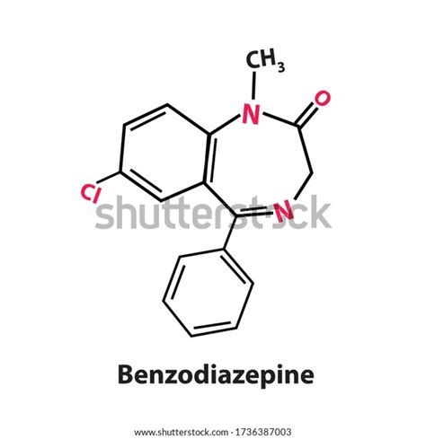 Vector Benzodiazepine Group Chemical Structure Stock Vector Royalty