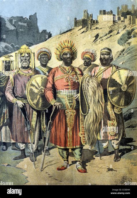 Menelik Ii 1844 1913 Emperor Of Ethiopia Abyssinia With His Royal