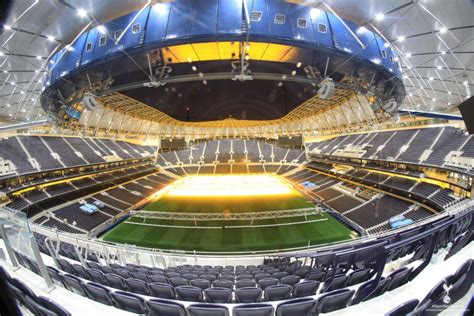 A general view of fans enjoying the bars and restaurants inside the tottenham hotspur stadium ahead. Tottenham Hotspur new stadium update: Spurs set to ...