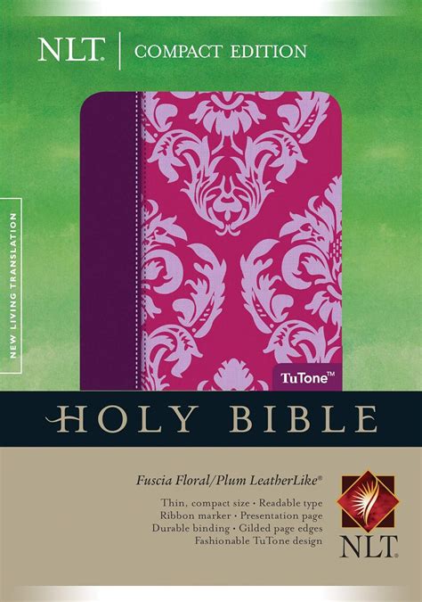 Compact Edition Bible Nlt Floral Tutone Leatherlike Fuchsia Floral