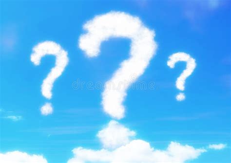 3d Illustration Of Cloud Of Question Marks In The Sky Stock