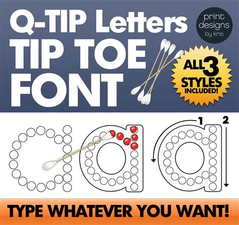Q Tip Letter Font • Tip Toe Alphabet Learning Font Made By Teachers