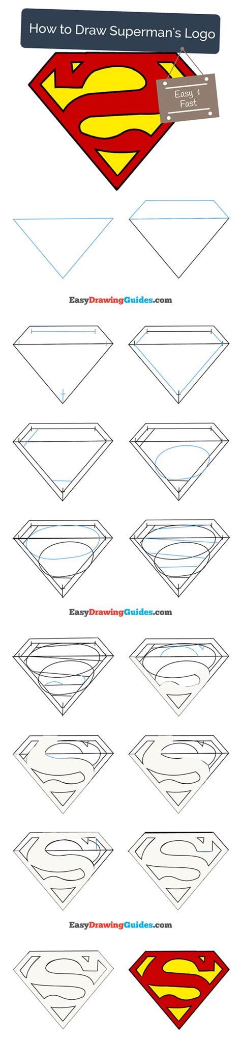 How To Draw Superman Logo Superman Drawing Drawing
