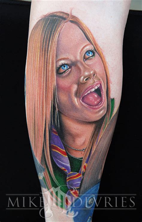Mike DeVries Tattoos Portrait Avril Lavigne Tattoo