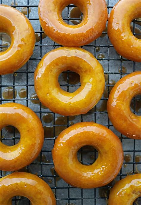 Golden Donuts With Caramel Glaze Recipe Savory Spin