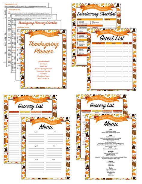 Thanksgiving Planner Thanksgiving Menu Meal Planner Etsy