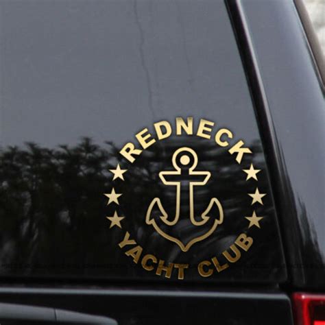 Redneck Yacht Club Decal Sticker Fishing Boater Laptop Truck Car Window