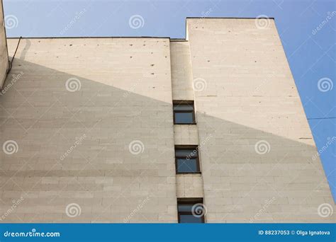 Abstract White Architecture Fragment With Walls And Decoration Element