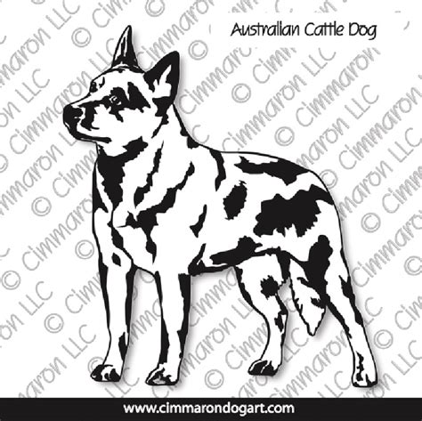 Australian Cattle Dog Line Art Mach Bars Rosette Bars Cimmaron Dog