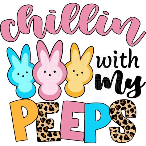 chillin with my peeps svg cute bunny easter eggs svg