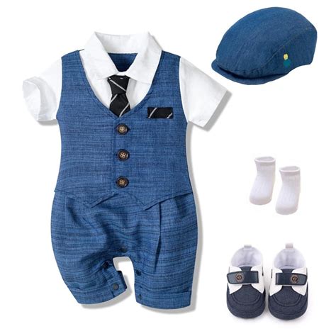 Buy Baby Boy Gentleman Outfit 4 Piece Vest Romper