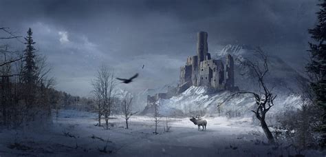 Castle In A Snowy Forest Sergey Zabelin Snowy Forest Fantasy Castle