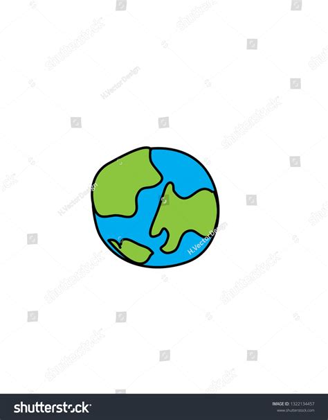 Earth Doodle On White Background Stock Vector Royalty Free 1322134457