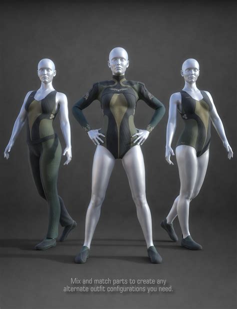 DForce LT Sci Fi Outfit For Genesis 8 1 Female Daz 3D