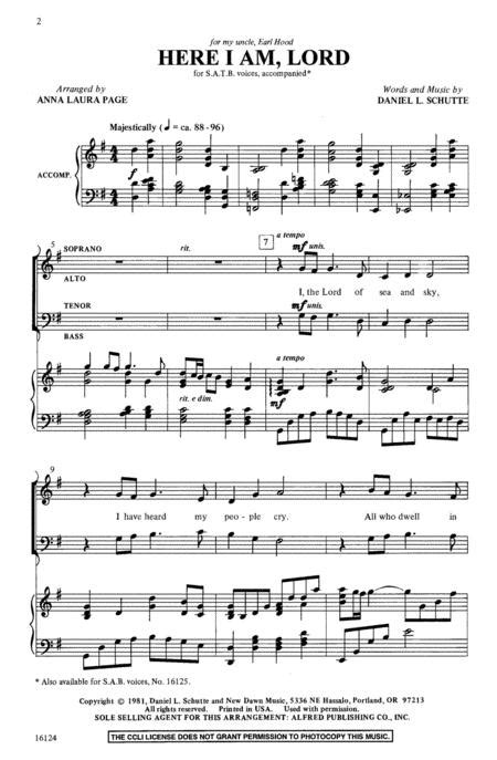 Here I Am Lord By Dan Schutte 1947 Digital Sheet Music For