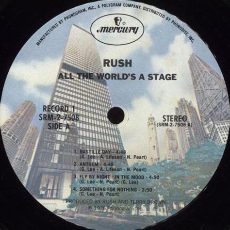 Rush All The Worlds A Stage Us 2 Lp Vinyl Record Set Double Lp Album
