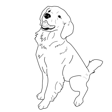 Sitting Golden Retriever Vector Svg Dog Illustration Eps Etsy Uk