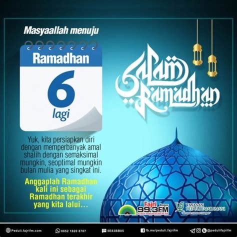 Masyaallah Menuju Ramadhan Tinggal 6 Hari Lagi Peduli Fajri Fm