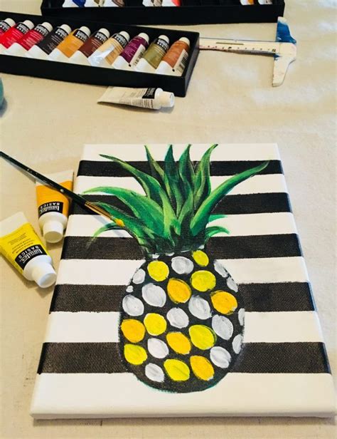 Easy Fun Step By Step Painting For Beginners Kids Pineapple Party