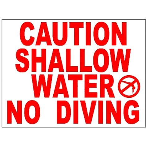 No Diving Shallow Water Safety Sign 1824nd