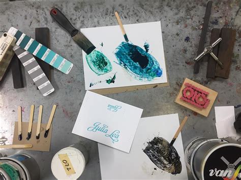 Mixing Ink To Match Colorplanpapers Turquoise And Dark Gray For A Fun