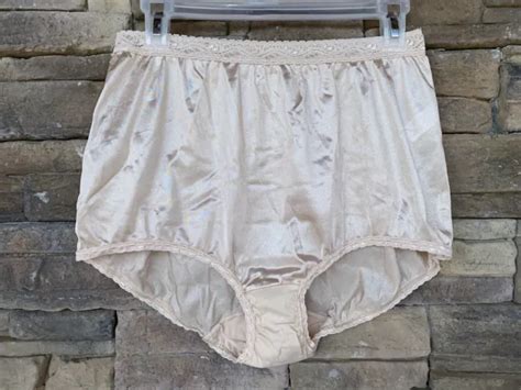 COTILLION 9 NUDE Satin Panties Nylon Granny Bikini High Waist Underwear