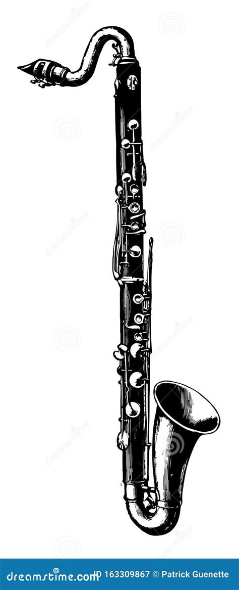 Bass Clarinet Vintage Illustration Stock Vector Illustration Of