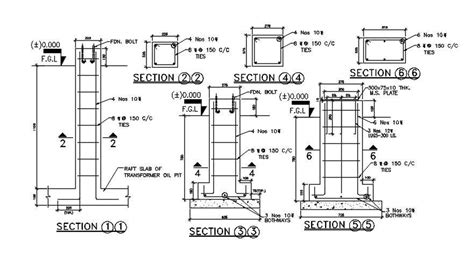 Rcc Column Section Cad Drawing Dwg File Cadbull