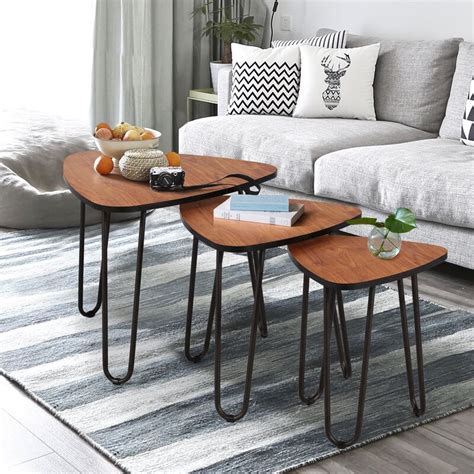 Union Rustic Nesting Coffee Tables Set Of 3 End Side Tables Modern Furniture Decor Table Sets