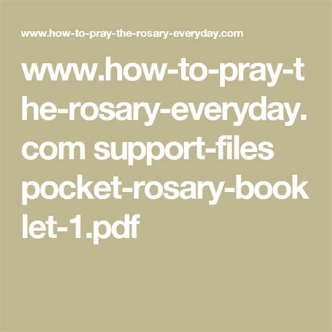 As you practice praying the rosary, these prayers will become second nature to you. www.how-to-pray-the-rosary-everyday.com support-files ...