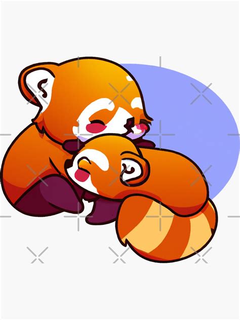 Two Cute Red Pandas Cuddling Sticker For Sale By Retroprints Redbubble