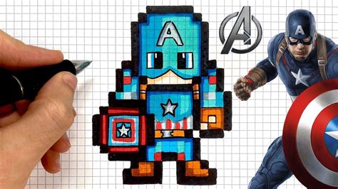 Tuto Dessin Captain America Pixel Art Youtube