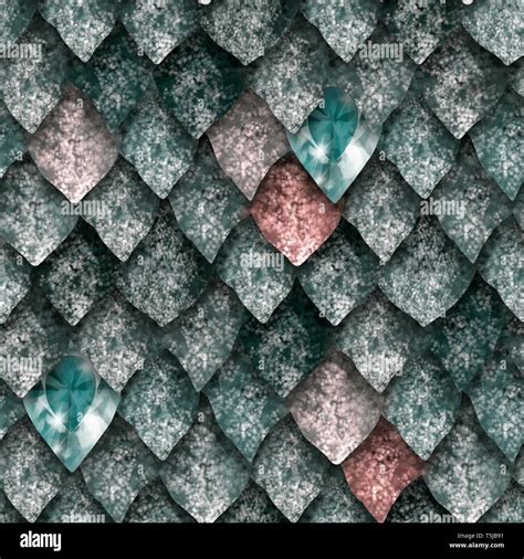 Seamless Texture Of Dragon Scales And Gems Stock Photo Alamy