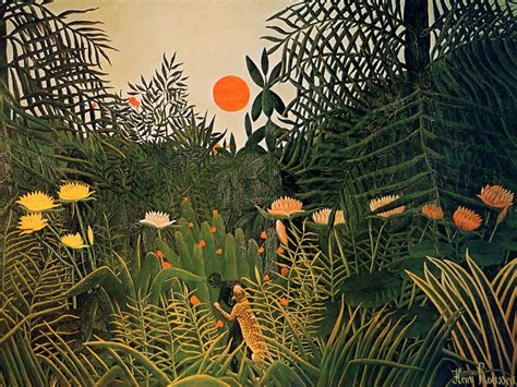 Negro Attacked By A Jaguar By Henri Rousseau Famous Art Handmade Oil