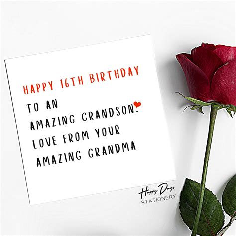 Grandson Birthday Card 16th Birthday Amazing Grandson 16th Etsy Uk