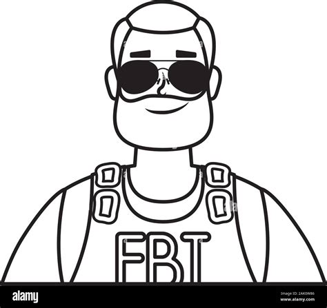 Fbi Agent Coloring Page Pages Sketch Coloring Page