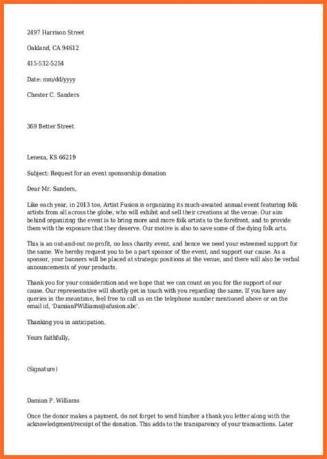 Sample Letters Asking For Donations Template Business
