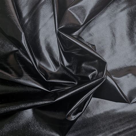 Metallic Black Mirror Foil Lycra Spandex 4 Way Stretch Fabric 150cm