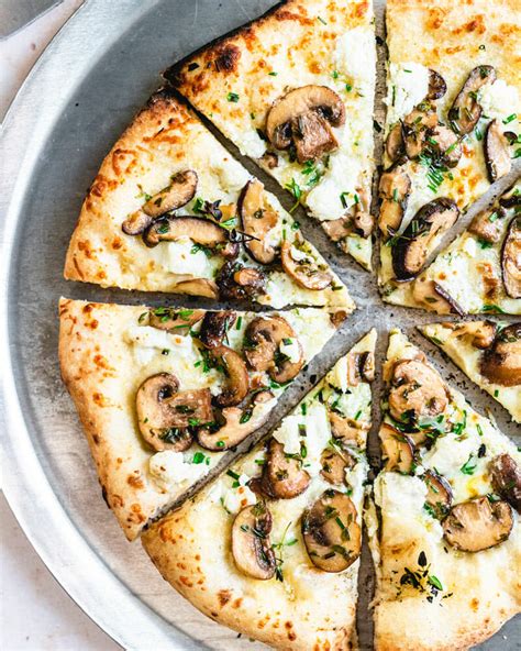 Mushroom Pizza With Fresh Herbs Recipe Mushroom Pizza Mushroom