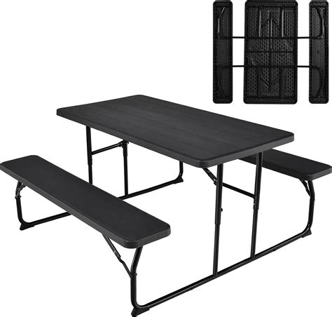 Buy Giantex Folding Picnic Table Bench Set Outdoor Dining Table Set Large Camping Table For