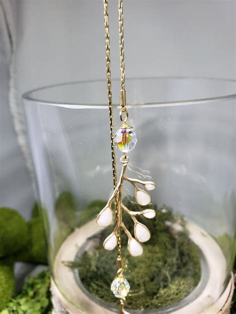 Crystal Branch Necklace Swarovski Crystal Nature Lover By