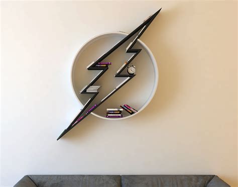 The Flash logo, shelf, interrior, design, bookshelf on Behance Handmade customized superman logo shape storage bookshelf.