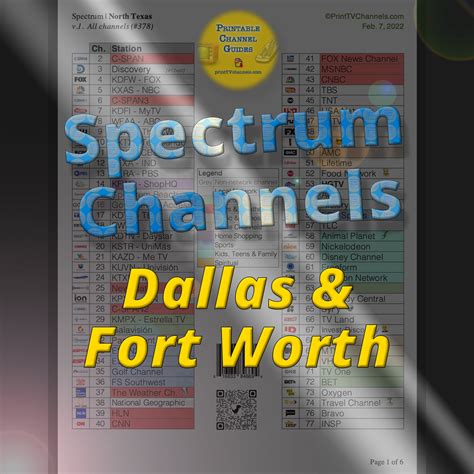 Basic Spectrum Channel Lineup Printable 68847