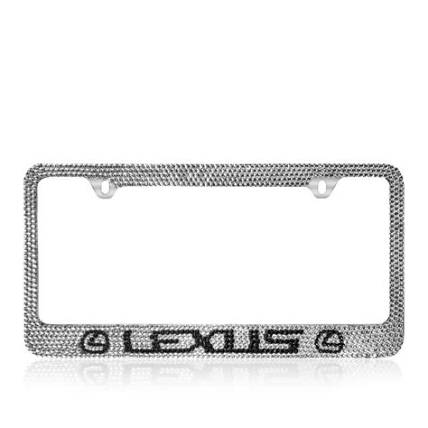 Lexus Luxury Bling Diamond Crystal Rhinestone Chrome Metal License