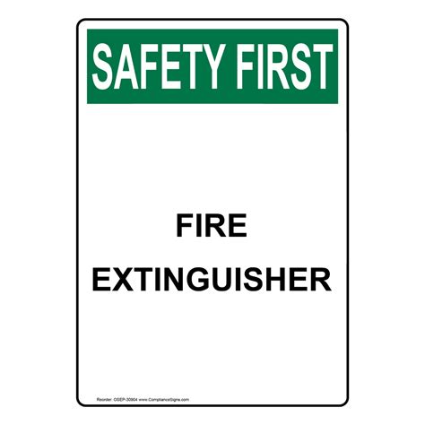 Osha Fire Extinguisher Sign Ose 30904